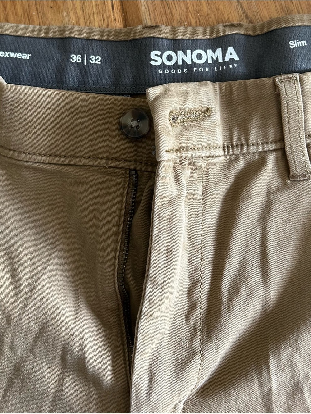 SONOMA Men’s Slim Fit Chinos in Khaki Tan